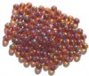 50 6mm Topaz AB Lustre Round Glass Beads